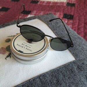 Vintage Vuarnet 064 Black Metal Oval Sunglasses France FRAMES Unisex